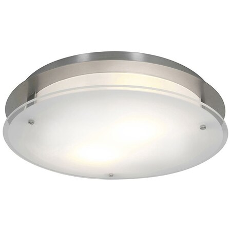 ACCESS LIGHTING Vision Round, LED Flush Mount, Brushed Steel Finish, Frosted Glass 50038LEDD-BS/FST